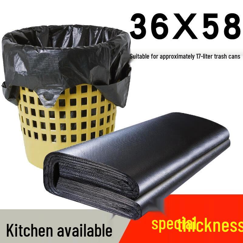 HANDUNYOU Household Black Handle Tie Garbage Bags