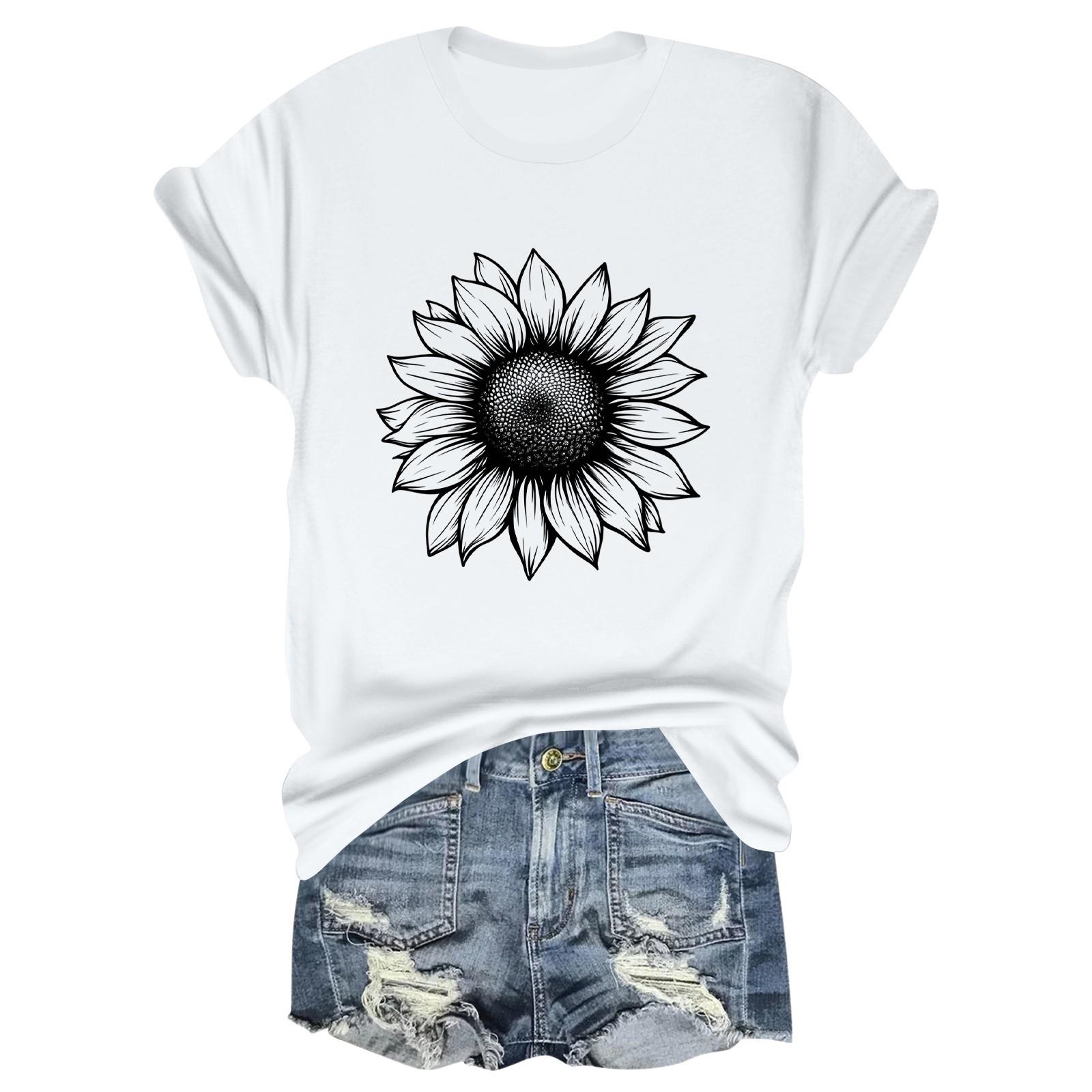 

Дитяча повсякденна футболка з круглим вирізом і короткими рукавами з принтом 160 білий