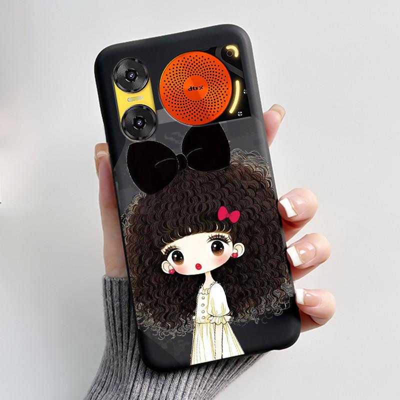 For ZTE Nubia Music 2 Case Cartoon Black Matte Silicone Soft Back Cover For Nubia Music2 Phone Cases 6.7" Protective Shell Z2460