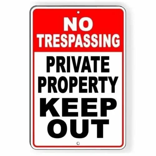 No Trespassing Private Property Keep Out Aluminum Metal Sign USA SNT014 20x30cm（7.8x11.8inch）