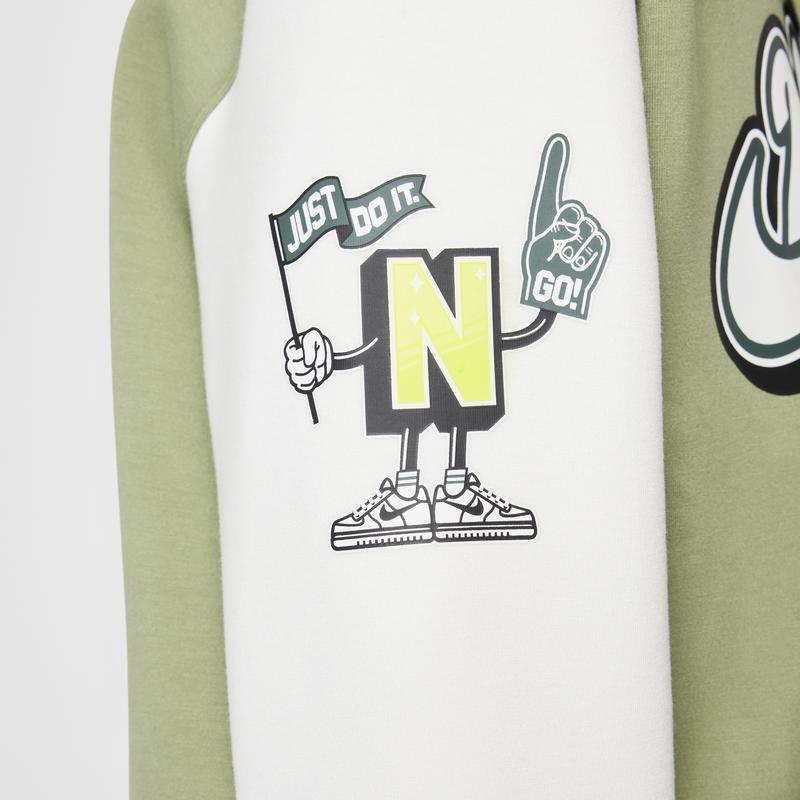 Nike Jacket College Style Baseball Knit Single-Breasted Kids Jackets Oil-Green HQ7953-386