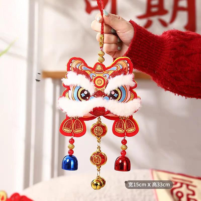 2026 Year of The Horse Festive Lion Dance Hanging Decoration New Spring Design Fu Character Wind Chime Ornament for Living Room