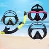 Mask Fin Snorkel Set, Travel Size Snorkeling Gear for Adults with Panoramic View Anti-Fog Mask, Trek Fins, Dry Top Snorkel 3in1