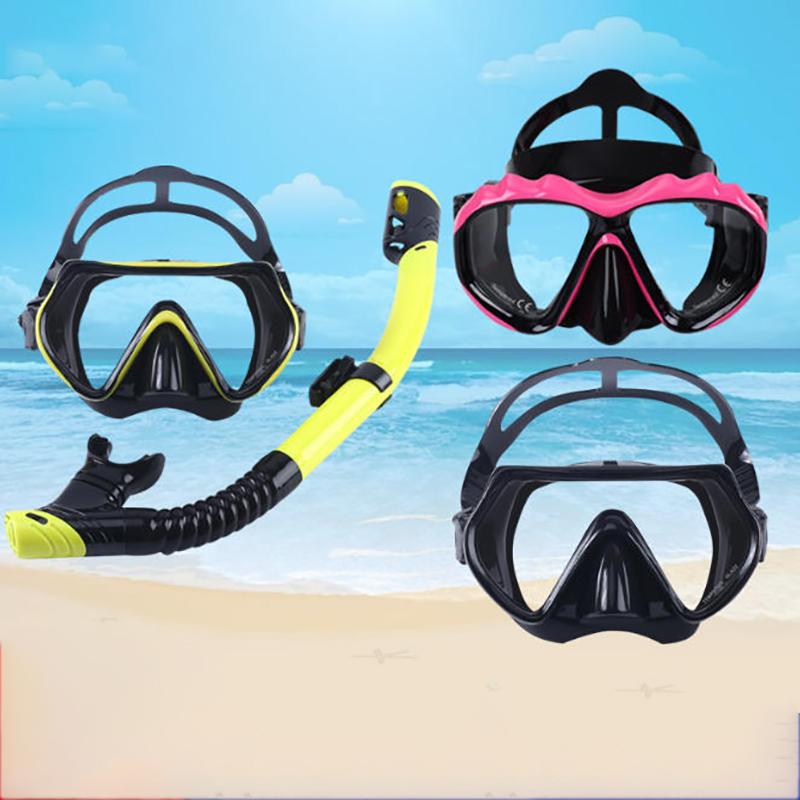 Mask Fin Snorkel Set, Travel Size Snorkeling Gear for Adults with Panoramic View Anti-Fog Mask, Trek Fins, Dry Top Snorkel 3in1