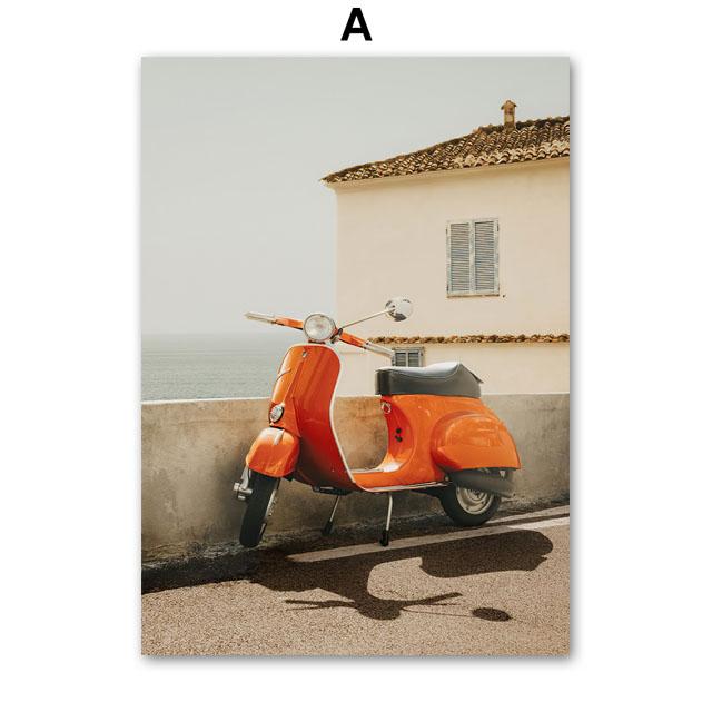 Sea Bathing Beach Girl Fruit Juice Nordic Landscape Posters Wall Art Canvas Painting Hotel Gallery Pictures Of Living Room Decor