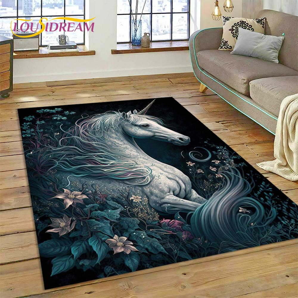 Cartone Animato Carino Unicorno Ragazza Regalo Tappeto Tappetino per Casa Soggiorno Camera da Letto Divano Zerbino Decorazione, Tappeto Area Gioco Bambini Tappetino Antiscivolo