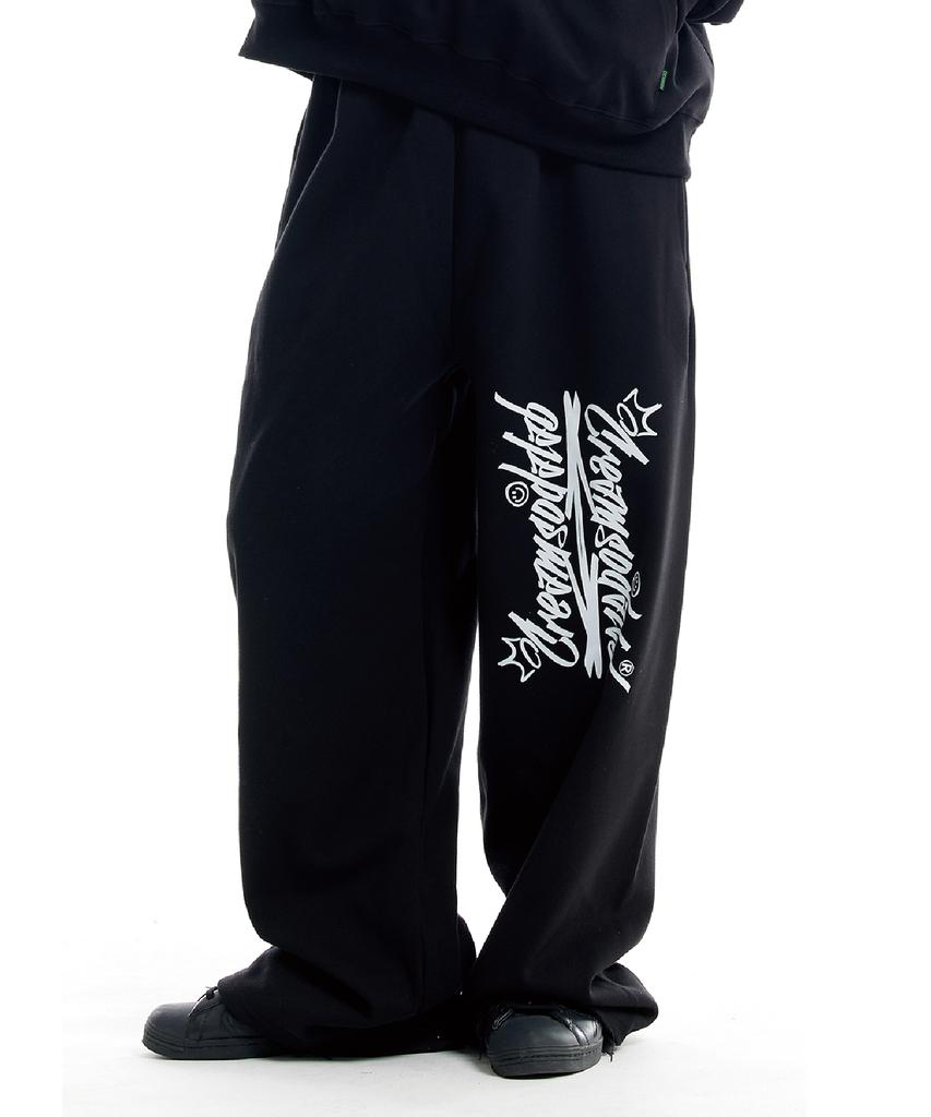 CREAM SODA LAB Crsdel Lettering Wide Elastic Pants