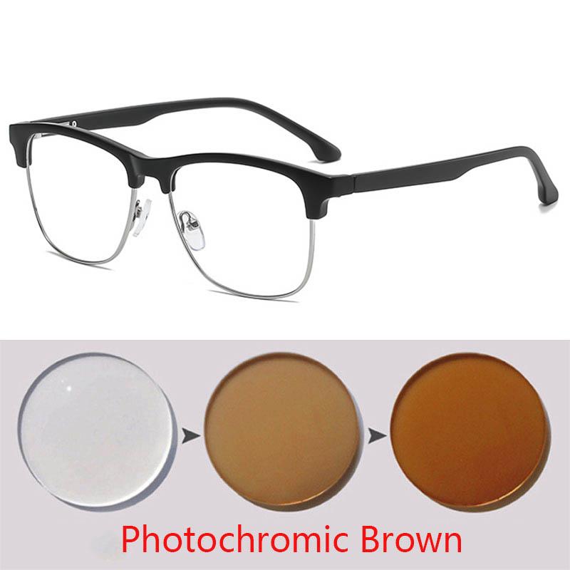 2342 Square TR90 Half Frame Clear Lens Prescription Glasses Myopia Nerd Spectacles Degree -0.5 -1.0 -2.0 -3.0 -4.0 to -6.0