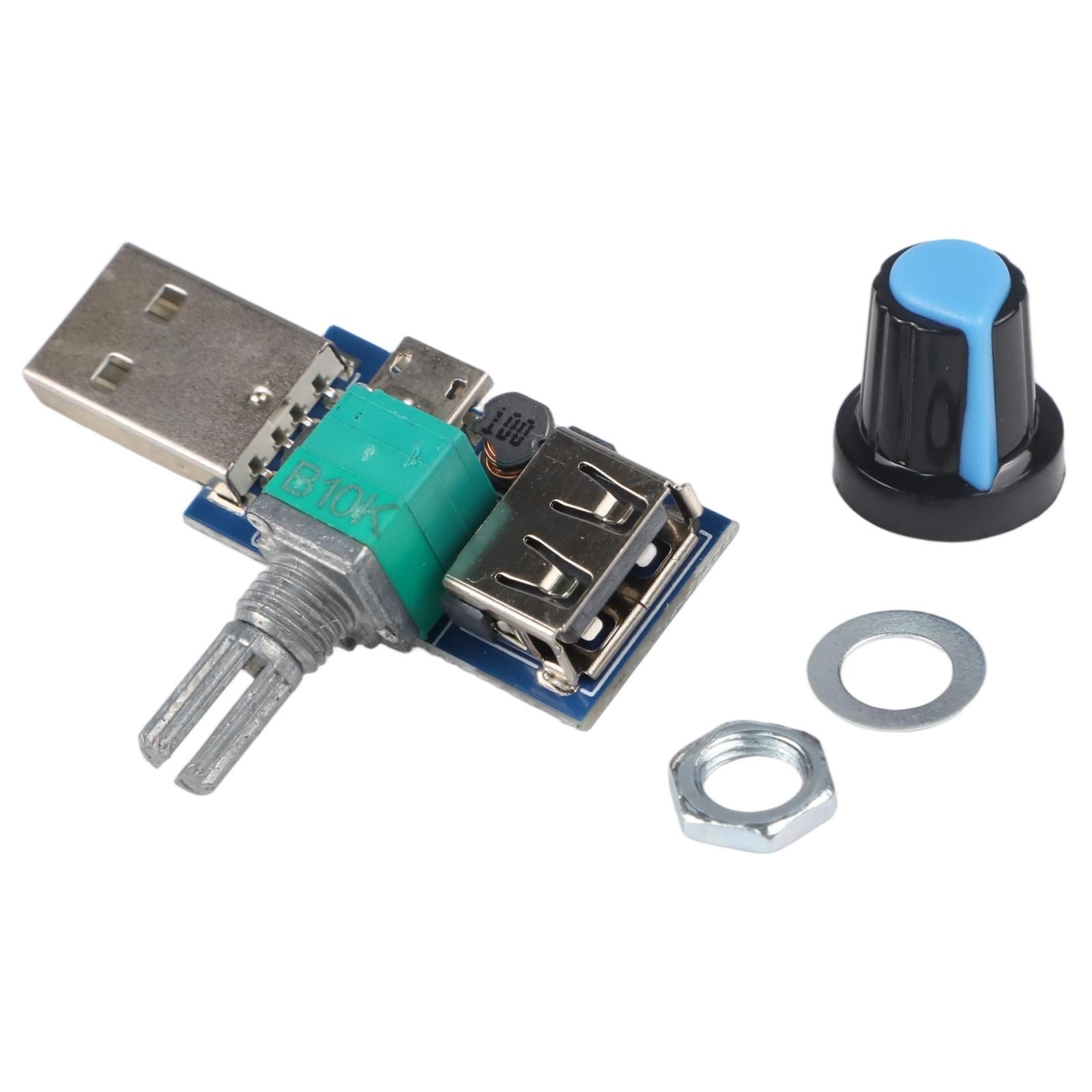 5W For USB Fan Airflow Controller Stepless Voltage Adjustment Knob with Switch