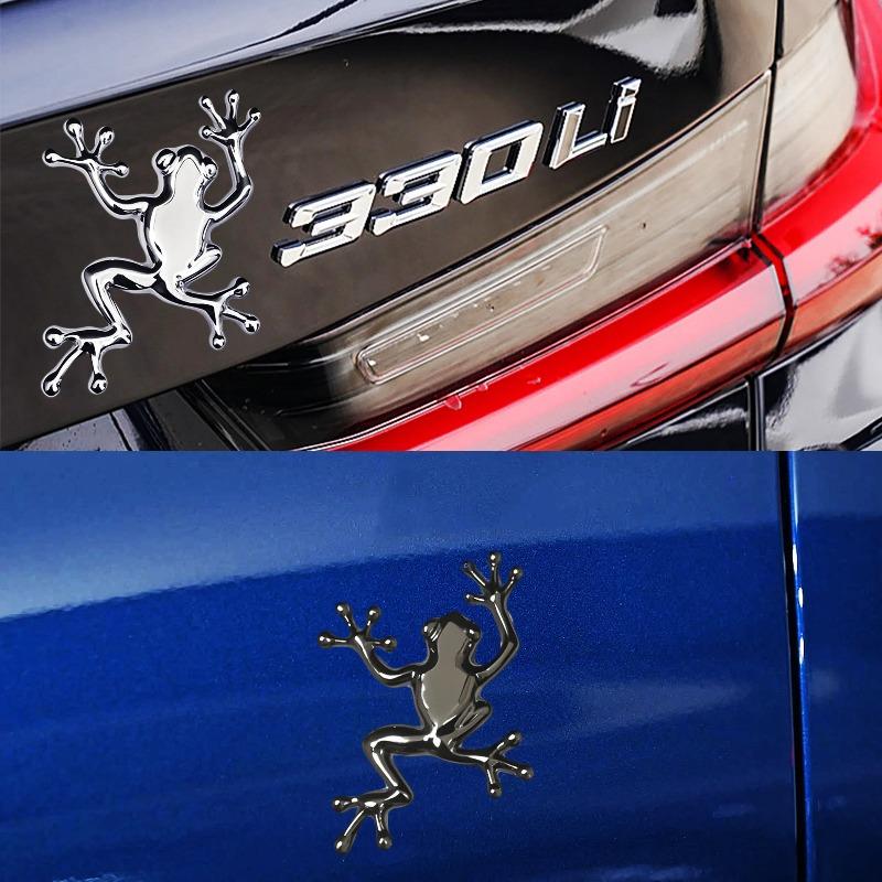 3D Metal Frog-shaped Car Sticker: Fun Car Badge for Trunk, Fender and Door Decoration & Modification Accessories