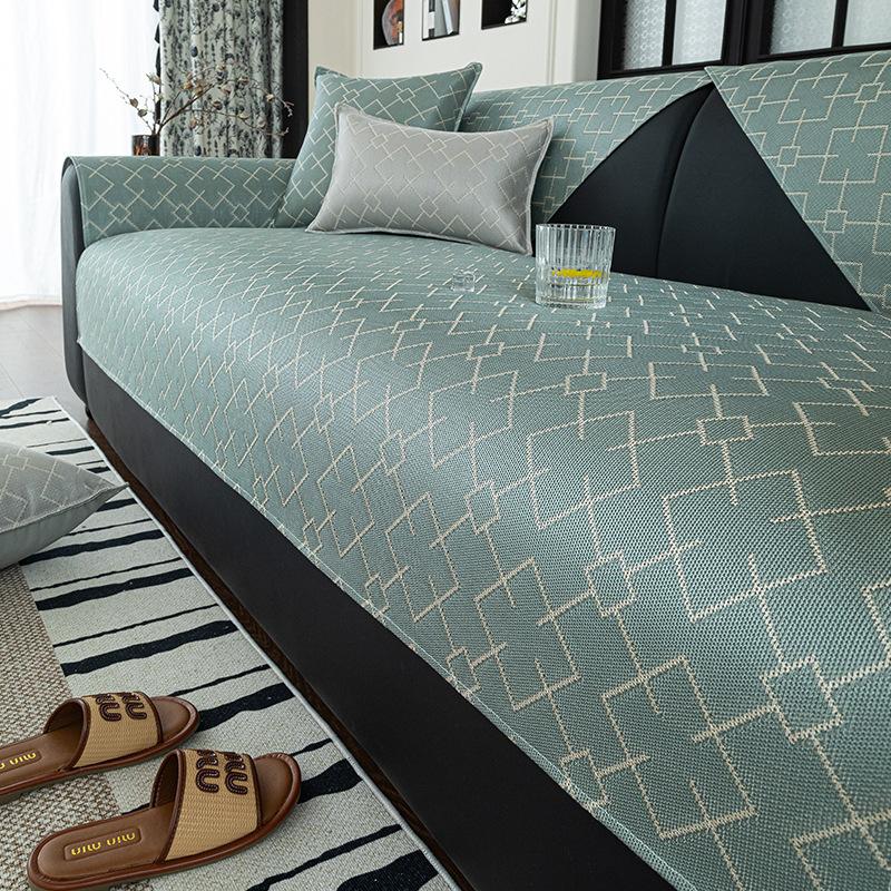 Cool Sofa Cushion  New Summer High-End Sofa Mat Cushion Summer Straight Row One-Piece Sofa Cover