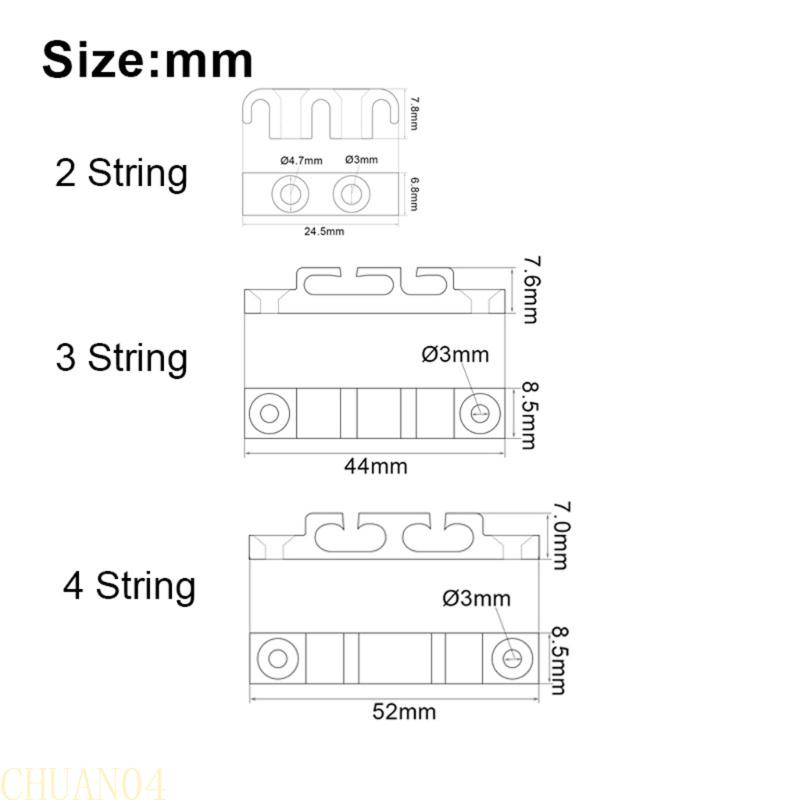 A1A2 Electric Bass String Guide Bass Headstock Protector Retainer Metal Texture