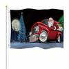 Flag 3X5 Ft Outdoor Santa Claus In Truck Car with Gifts Tree In Winter Holiday Night Premium Strongest Longest Lasting Flag Vivid Color with Brass Gro