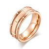 8MM Fashion Matte Groove Men's Stainless Steel Rings for Women Wedding Band Jewelry Gold Color Unique Party Ring Accessories