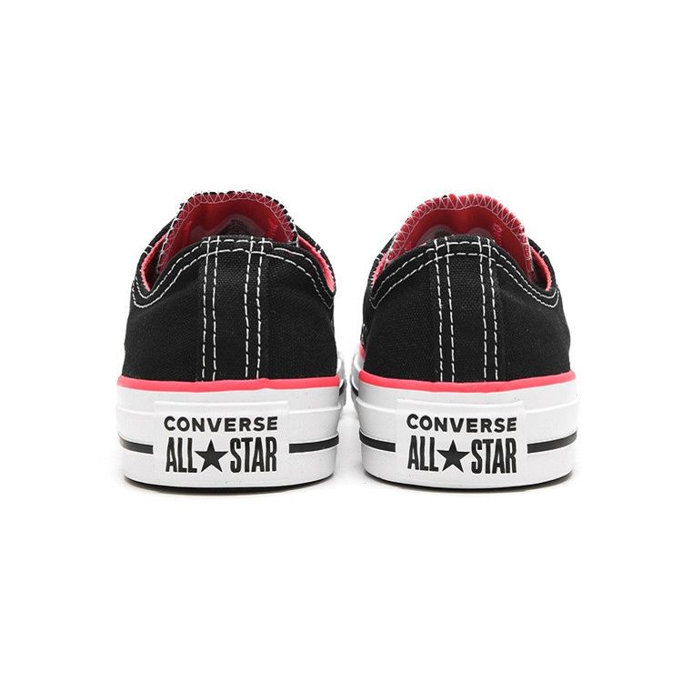Converse Chuck Taylor All Star Ctas Ox Tela Comode Casual Antiscivolo Ammortizzanti Basse Scarpe da Skate Sneaker Donna Rosa Nero 564346C
