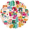 64 Cartoon Christmas Decorations Doodle Stickers Decorate Suitcase Pen Guitar Notebook Waterproof Explosive