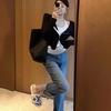 Jeans Spring and Autumn New High Waist Slim Fit Retro Versatile Rolling Pipe Pants Fashion