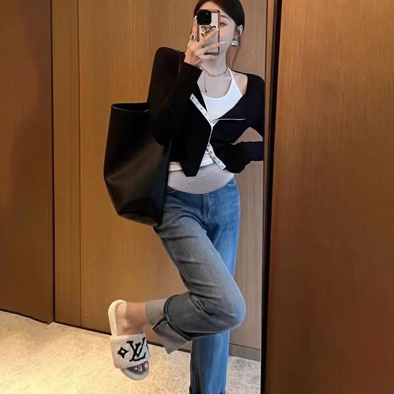 Jeans Spring and Autumn New High Waist Slim Fit Retro Versatile Rolling Pipe Pants Fashion