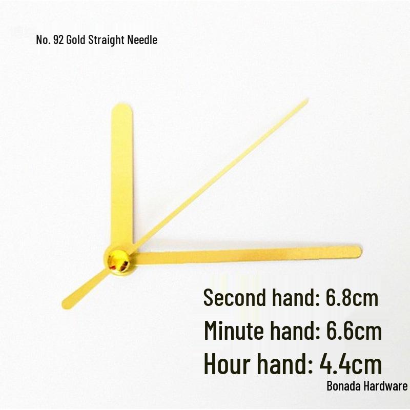 Gold Pointer DIY Quartz Clock Hands for Wall Clocks - Cross Stitch & Metal Design