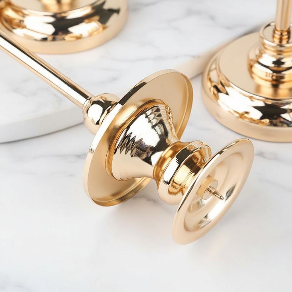 Luxury Golden Crystal Candlestick Holder for Wedding Tabletop Decoration Handmade Glass Metal Candle Stand Home Christmas Decor