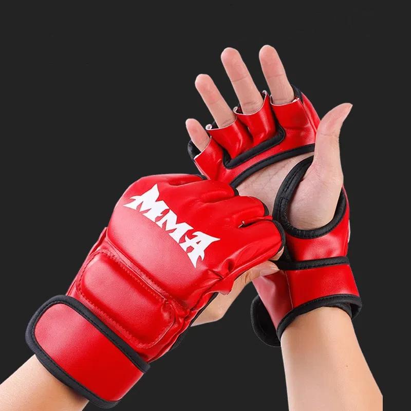 Half Finger Boxing Gloves for Adults - Unisex (Men & Women) for Sanda Training MMA UFC & Muay Thai Ideal for Shaking Sandbags