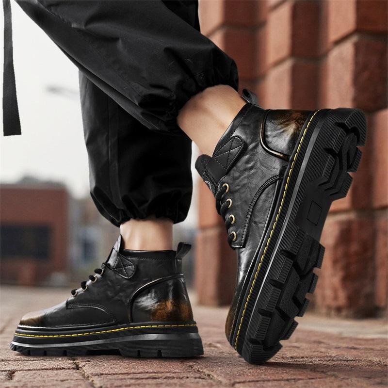 Mens Boots Durable Winter Boot Senior Comfortable Non Slip Cowboy Boots Man Casual Outdoor Sneakers