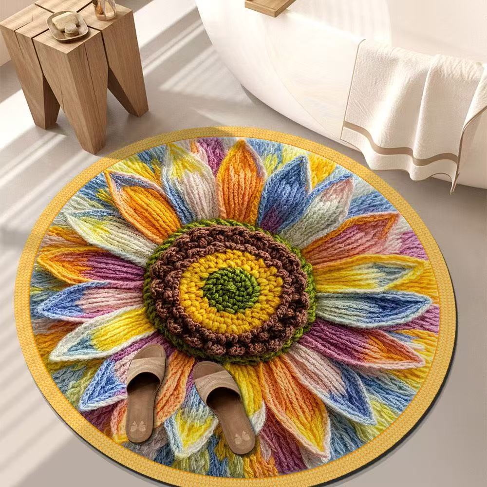 3D Floral Carpet Living Room Bedroom Floor Mat Easy To Wash and Maintain Anti Slip and Beautiful Floor Mat