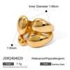 Double Layer Smooth Open Rings 18k Gold Women Jewelry Minimalist Gold Plated Ring  Party Gifts