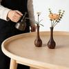Chinese Style Creative Desktop Ornament Simple Small Decorative Vase,Black Walnut Solid Wood Vase Home Office Decoration