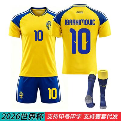 2026 World Cup Football Jersey Sweden Home 11 Ibrahimovic Jersey 17 Zhekailaisi Isayokreimegamo