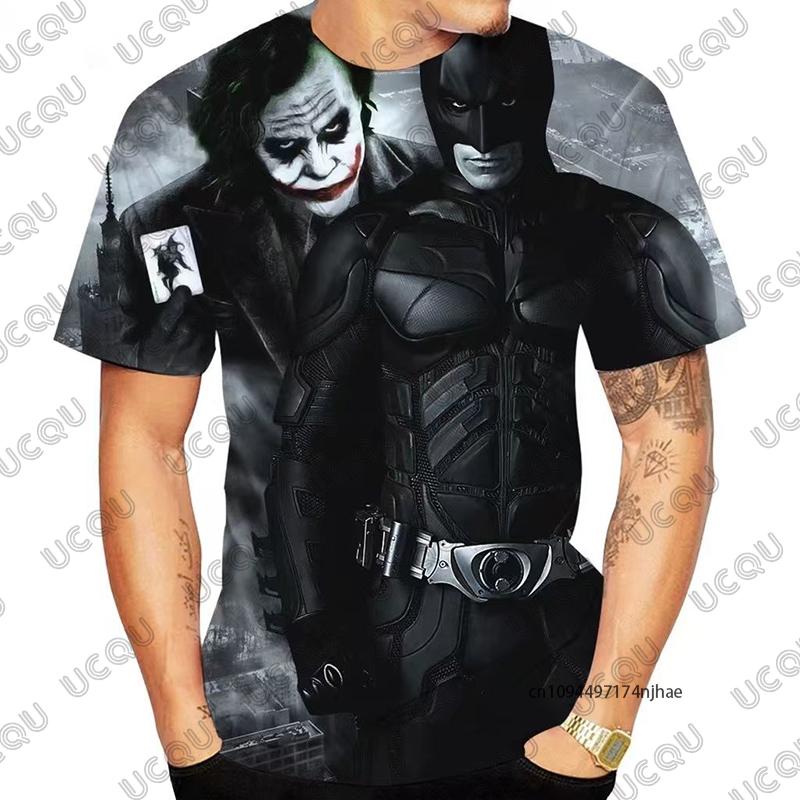 

2026 New Classic DC Batman & Joker 3D Print Men s T-shirt Summer Short Sleeve Tees Vintage Male Clothes Casual Streetwear Tops XXS