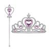 2Pcs Princess Costume Toy Princess Dress Up Accessories with Princess Crown Magics Wand for Halloween Birthday Party