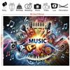 One musical symbol instrument explosion abstract background cloth, suitable for photography in an art music studioXY