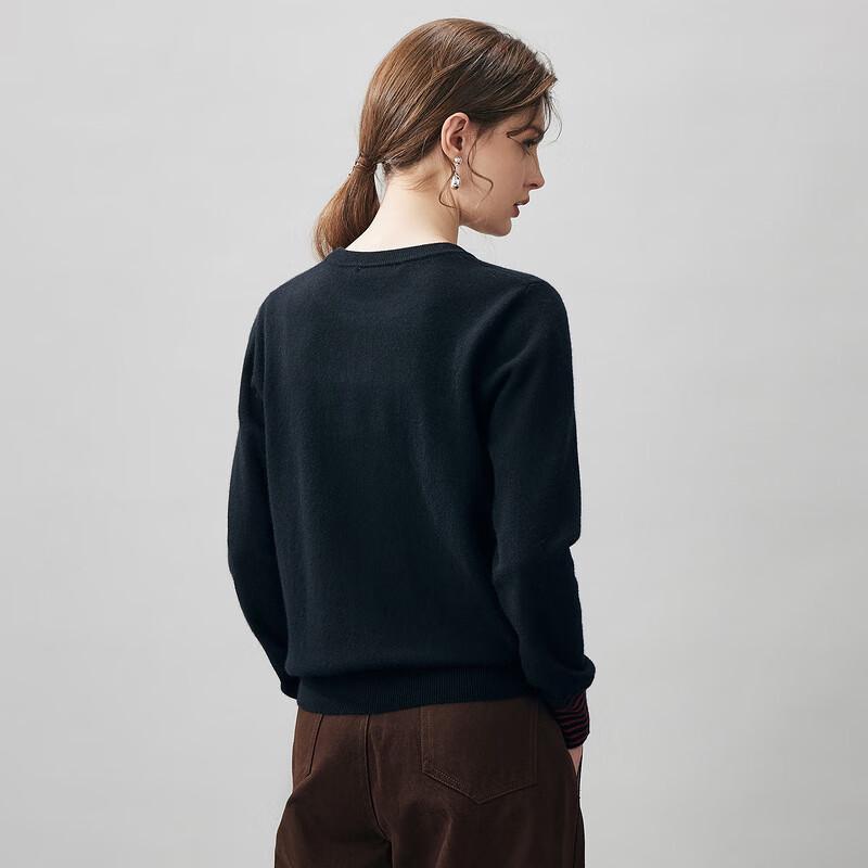 Comon Boca Women's 100% Cashmere Round Neck Cartoon Sweater