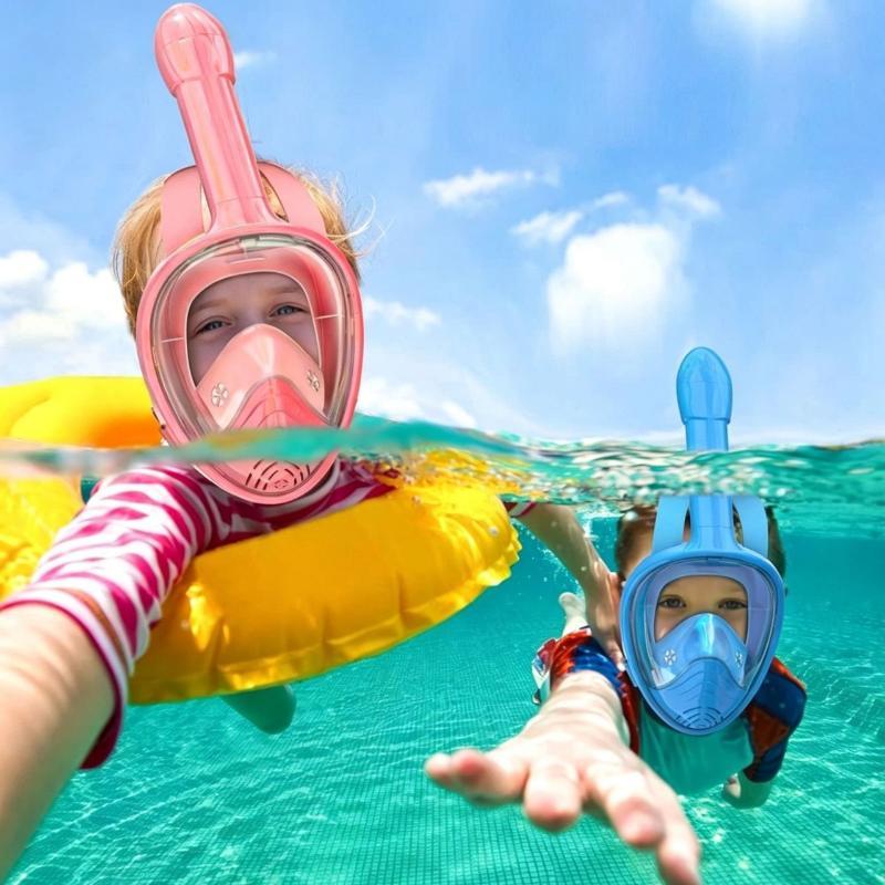Vollgesichts-Schnorchelmaske Auslaufsicher Antibeschlag 180° Panorama-Sicht Für Schnorcheln Schwimmen Wassersport