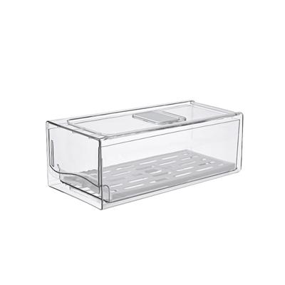 Coșuri de organizare pentru frigider cu sertar extras Sertare stivuibile pentru frigider, organizatoare transparente de dulap pentru bucătărie, cămară, dulap dormitor, depozitare produse