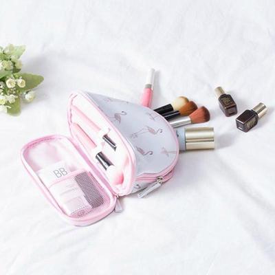 Fashion Storage Bags Flamingo Double-layer Printed Travel Waterproof Cosmetic Bag Women Portable Makeup Bags Accessories
