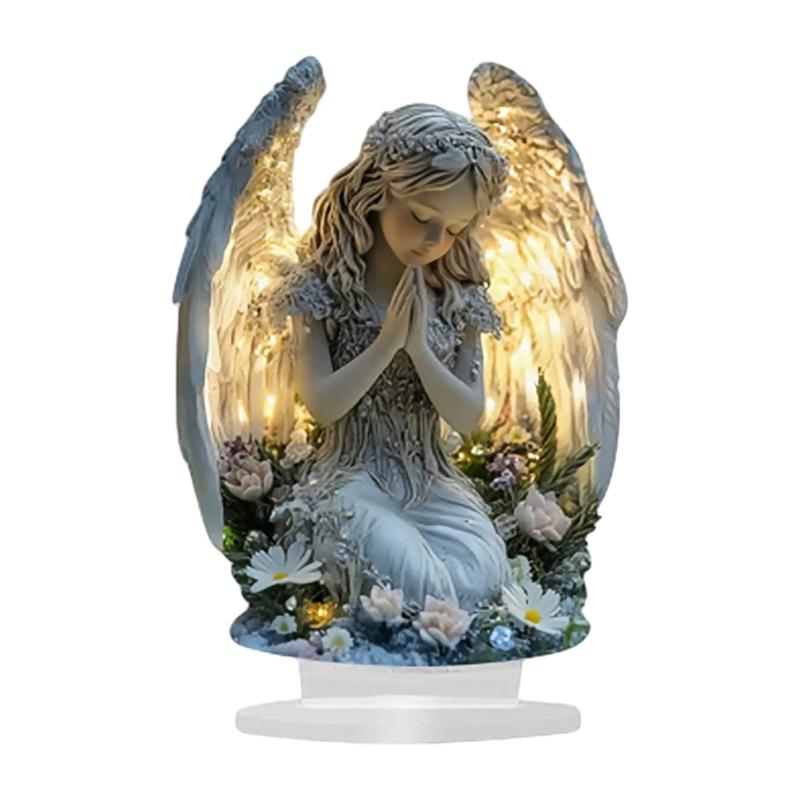 Guarder Angel Figurines Acrylic Angel Statues Table Decoration Ornament Collectible Figurines for Office Home Decors