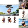 Whimsical Cartoon Acrylic Car Rearview Mirror Ornament Delightful Interior Decor
