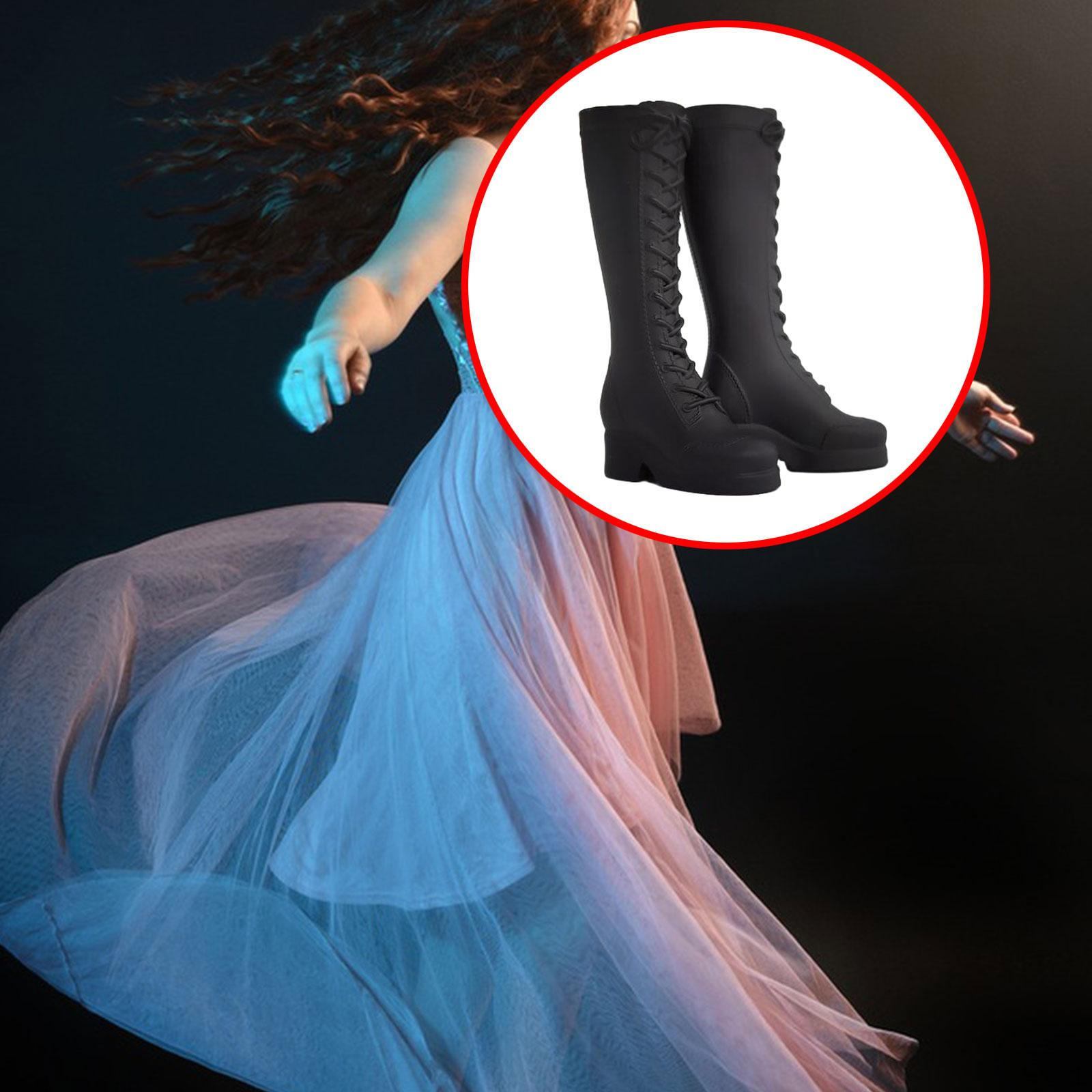 

1/6 Масштаб Женская Кукла Обувь Сапоги, Реалистичные, Миниатюрные, Фигурки Аксессуары для 12 matt black