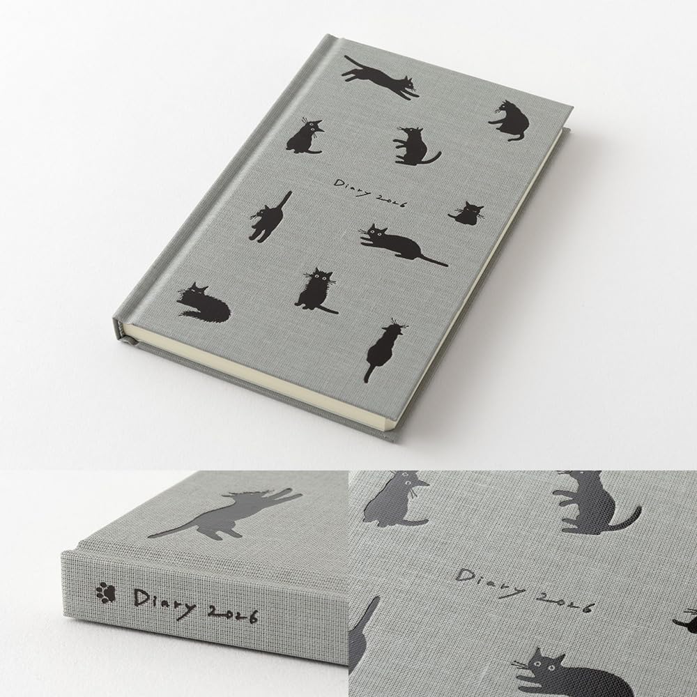 Midori B6 Cat 22377006 January Book-Style Diary, 2026, Weekly, Pattern, Gray, (Starts 2026)