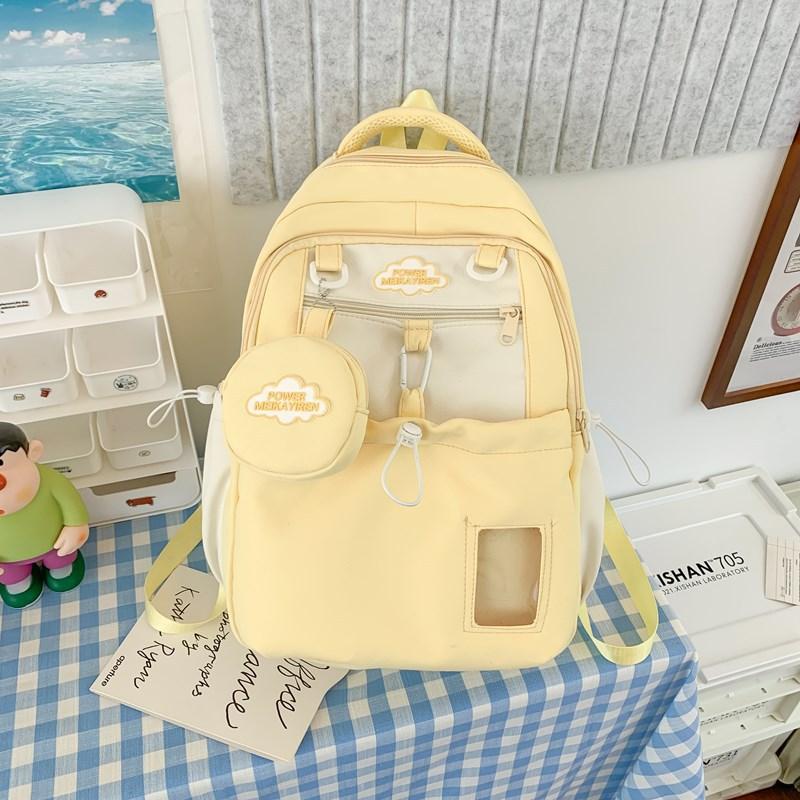 The new schoolbag is high-value, fresh and sweet, candy-colored backpack, lightweight and large-capacity backpack for junior high school students.