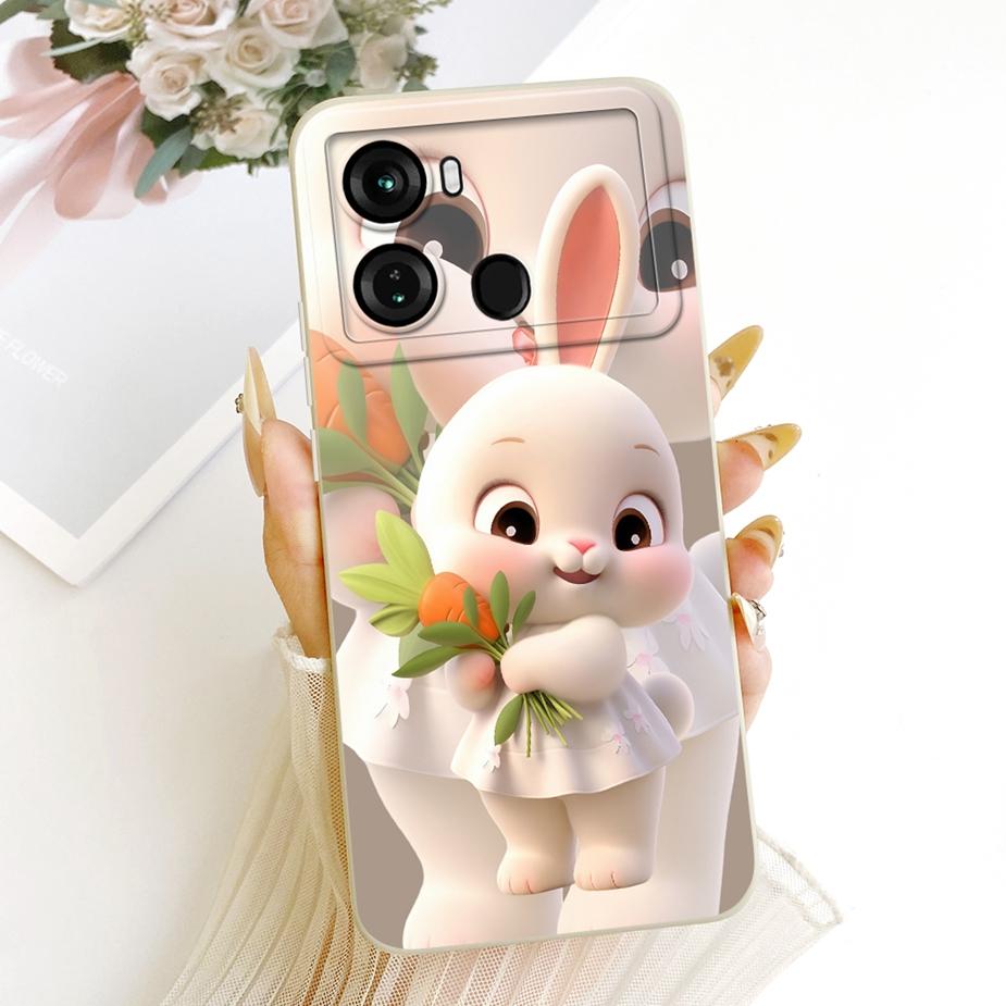 For Itel P40 Plus Case P683L Cute Rabbit Cartoon Cover Soft Silicone Phone Case For Itel P40 P 40 ItelP40 P40+ Back Cover Fundas