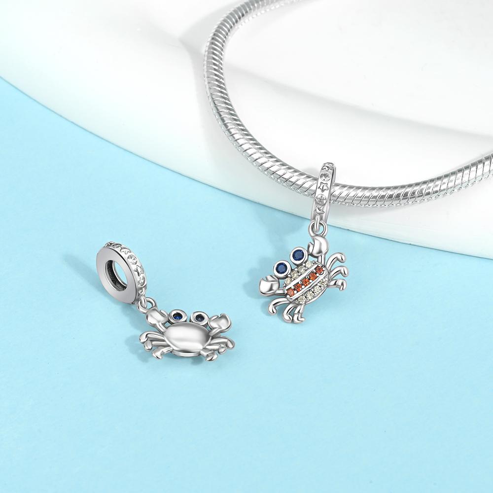 Ahthen Copper Bead Charms Crab Dangle Charm Fit Snake Chain Bracelets Necklaces for Women Jewellery Making High Quality