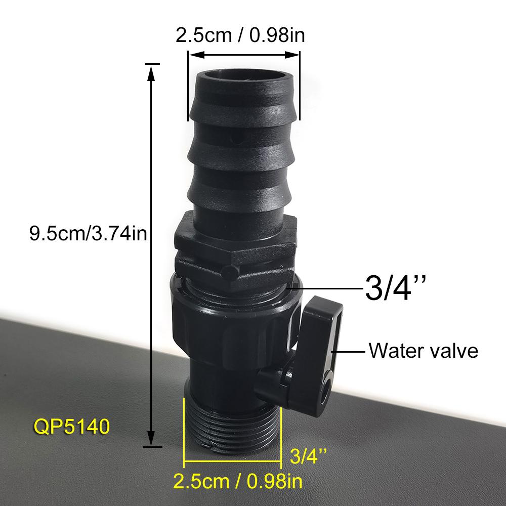 3/4'' Water pipe connector Rainwater bucket faucet Plastic water valve switch Drip irrigation pipe joint Garden irrigation