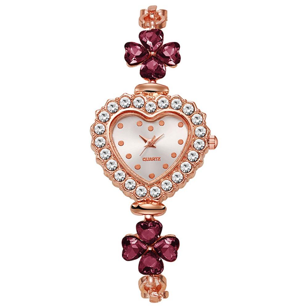 with Adjustable Bracelet Heart Shaped Watch Diamond Studded Watch Strap Wrist Decoration  Gift