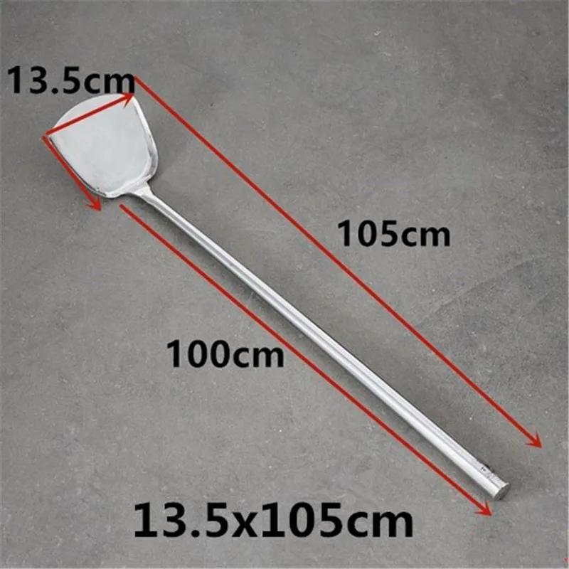 Extra Long Stainless Steel Wooden Handle Spatula Soup Spoon Cooking Canteen Kitchen China Wok Chef Soup Factory Spatula Turner