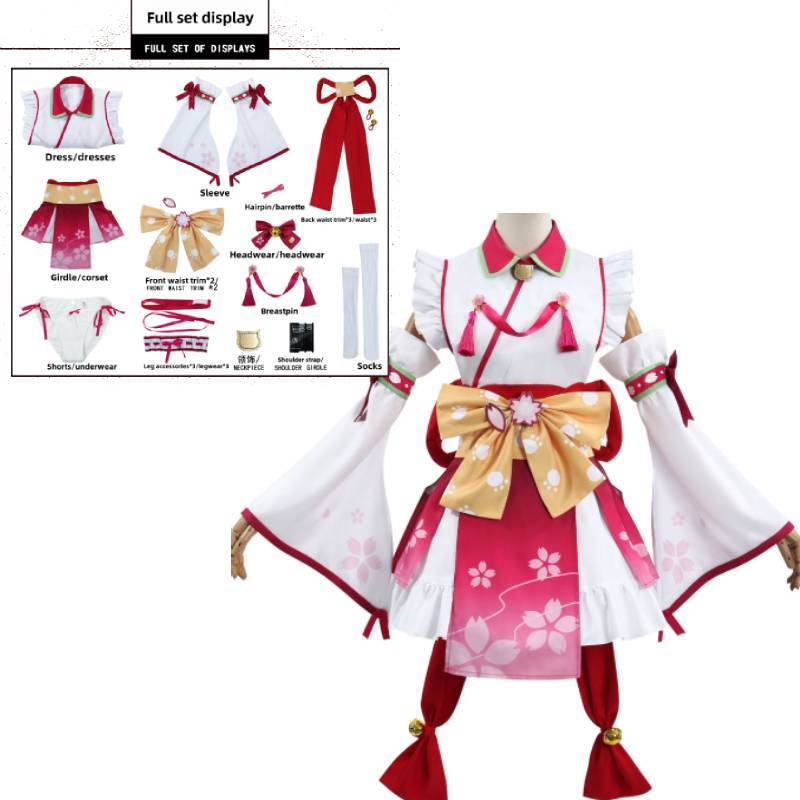 Vtuber Sakura Miko Cosplay Outfit With Soft Woolen Material For Anime Fans And Cosplayers