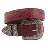 Retro Tang Turf Carved Belt Head Layer Yellow Cowhide Belt Three-dimensional Carved Vegetable Tanned Leather Belt Genuine Leather Pattern Embossed