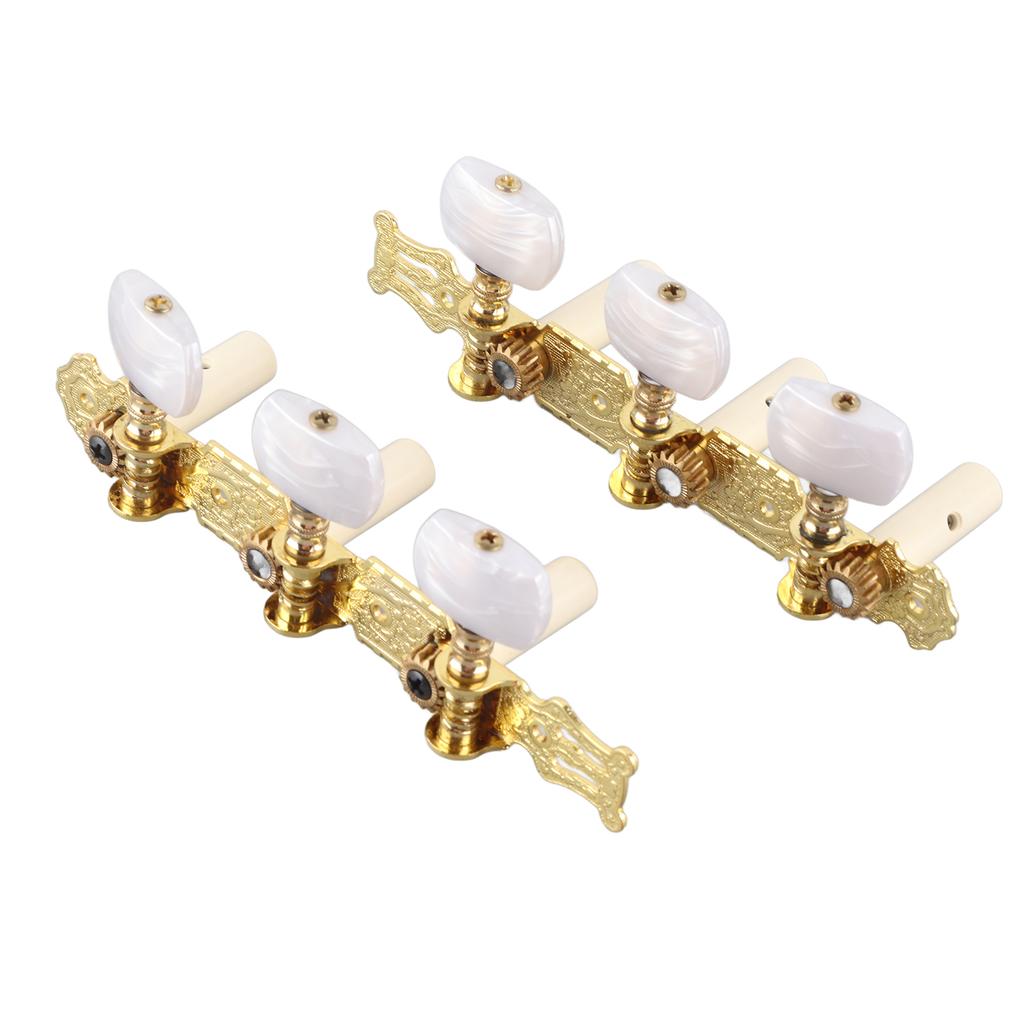 2 szt. Klasyczne maszynki do strun gitarowych Klucze stroikowe Stroiki Zestaw Biały guzik